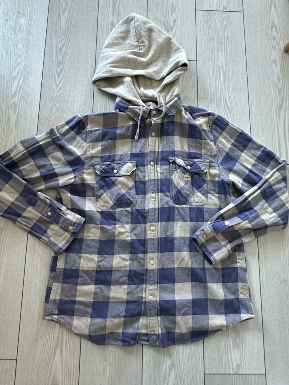 Denim & Supply Ralph Lauren Navy and Cream Plaid Shirt